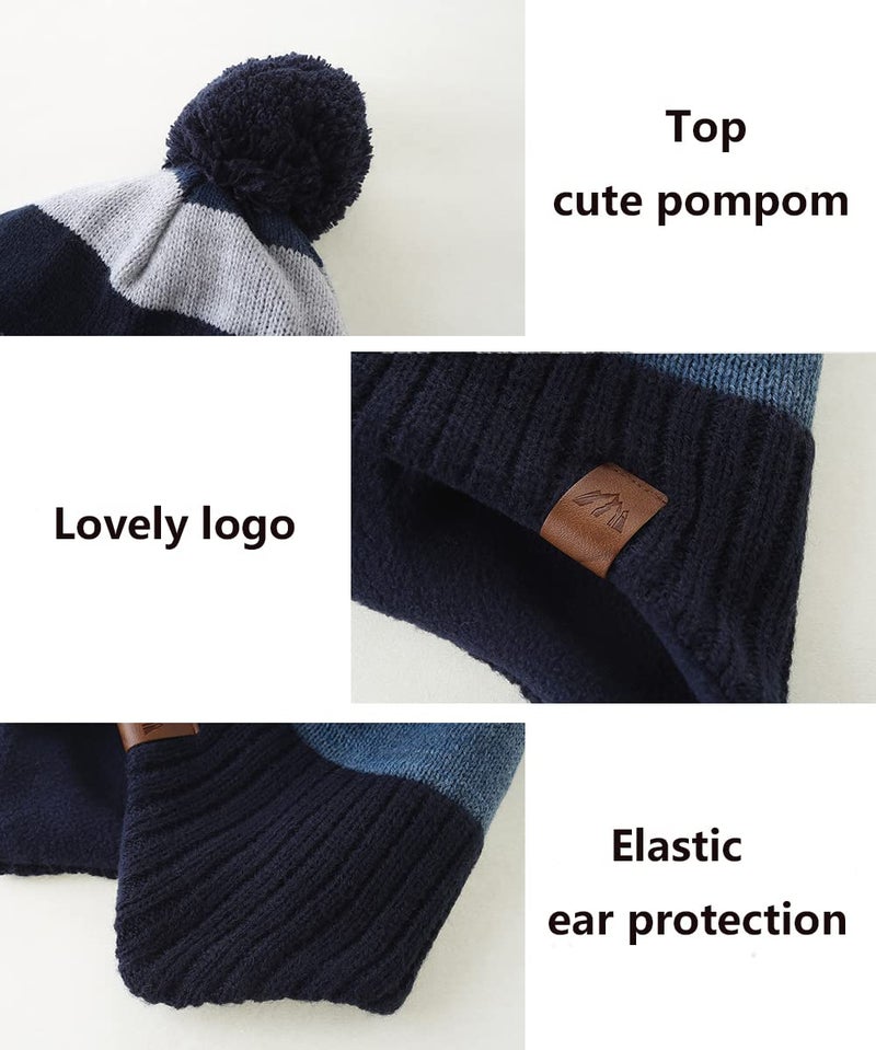 AHAHA Boys Winter Hat Baby Beanies with Earflap Upgrade Fleece-Lined Skiing Toddler Hat - Image 5